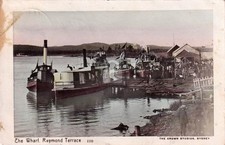 Raymond Terrace NSW Australia The Wharf c1908 RPPC Photo Postcard COPY picture