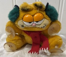 NEW NWOT VTG DAKIN 1981 Garfield Hang On Happy Holidays Christmas Window Plush picture
