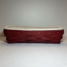 Longaberger 2011 Christmas “Red Paprika” Cracker Basket, Fabric Liner &Protector picture