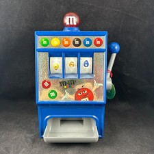 M&M'S WORLD BLUE SLOT MACHINE CANDY DISPENSER NEW WITH TAGS - LIGHTS / SOUNDS picture
