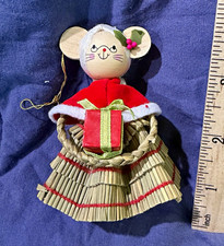 Vintage 1983 Avon Mrs. Claus Straw Christmas Ornament  picture