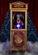 6 FT ANIMATED SABRINA THE SOOTHSAYER FORTUNE TELLER HALLOWEEN ANIMATRONIC PROP picture