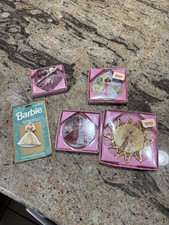 Holiday Barbie Ornaments  lot And Holiday Pin picture