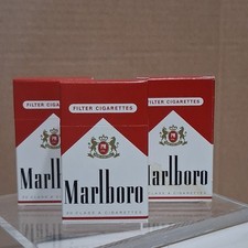 Lot 3 Vintage Marlboro Miniature Matchboxes Red Cigarette Pack Novelty Matches picture