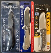 New Folding Knife Lot Fox Edge Smith & Wesson Camillus 3-Piece Bundle NIB picture