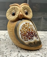 Vintage Ceramic Owl w/Mosaic Glass Wings picture