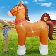 Giant 9FT Tall Clydesdale Horse Inflatables Christmas Farm Spring Blow up picture