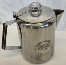 Vintage Cabela's Stainless Steel Camp Coffee Percolator Pot Complete Camping picture