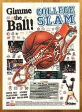 1995 College Slam Genesis SNES PS1 Saturn Print Ad/Poster Basketball Game Art picture