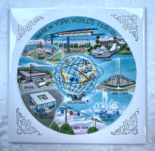 VINTAGE 1964-1965 NEW YORK WORLD'S FAIR DECORATIVE TILE WALL PLAQUE picture