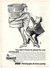 1970 Sunoco Print Ad, Don't Plead For 260 Racing Gas At Every Pump Sky High Art picture