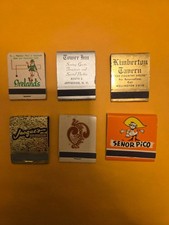 Lot of 6 Vintage Restaurant matchbooks, Full Front strike, Unstruck picture