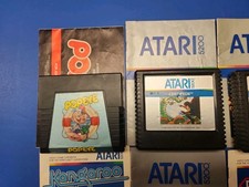 LOT of 6  Atari 5200 Games,Kangaroo,Qix,Vanguard,Popeye,Centipede and Pac-Man  picture