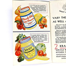 Vtg 1930s Kraft-Phenix Miracle Whip Mayonnaise Recipes Advertising Brochure picture