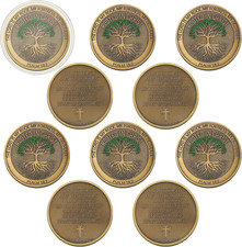 10 Pcs Classic Rooted in Christ Christian Challenge Coins picture