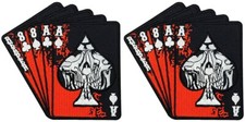 Reaper Skull Cards Deads Man Hand Aces Spade PATCH | 2PC IRON ON SEW ON picture