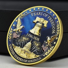 USA 250th Anniversary 1776-2026 Commemorative Coin Liberty Bell Eagle Medal picture