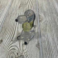 Vintage Snoopy Peanuts Lucite Figurine Miniature Clear Sitting Dog Collectible picture