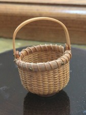 Vintage 1985 Miniature Nantucket Lightship Basket Signed J Gardner Swing Handle picture