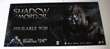 Shadow of Mordor 2 Panel Plastic Game Store Promo Display Sign Poster HTF Rare picture