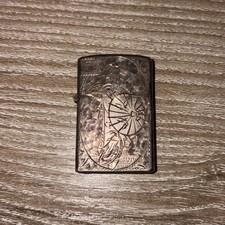 VINTAGE STERLING 950 SILVER ZIPPO LIGHTER HAND ENGRAVED JAPANESE GEISHA GIRL picture