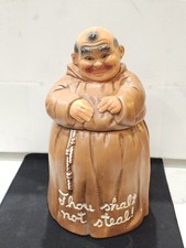 Vintage 1960's Friar Tuck Monk Coin Bank Thou Shalt Not Steal Twin Winton USA  picture