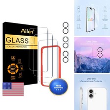Ailun 3 Pack Screen Protector + Camera Lens Protector for iPhone 16 6.1 inch picture