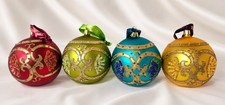 Vtg Retired Waterford Holiday Heirlooms North Pole Collection Glass Ornaments 4