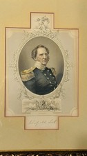Antique Engraved Framed 1878 print of General Winfield Scott military uniform picture