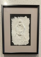 George Flett Spokane Tribe Native American Plaster Relief Wall Art Signed 8/30 picture