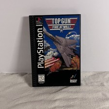 Top Gun Fire at Will PS1 PlayStation Long Box Complete CIB Tested Case Manual picture