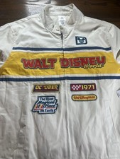 NEW Walt Disney World Racing Jacket Adult Medium Racer Embroidered Patches Zip picture