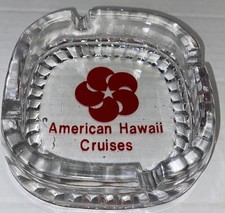 Vintage American Hawaii Cruises Logo Glass Ashtray Tiki Bar Decor Prop picture