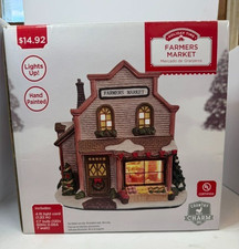 Holiday Time Farmers Market Christmas Village House Porcelain Country Charm CIB picture