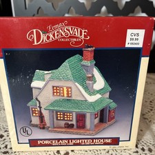 1994 Lemax Dickensvale Porcelain Lighted House w Light Cord #45127 picture
