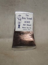 Vntg 1 lb Maine ME Axe Ax Head Refurbished Original Maine Axe Co Boy Scout Label picture