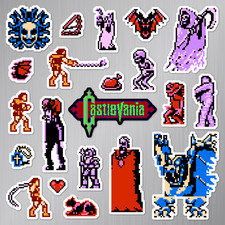 Castlevania Magnets Nintendo NES Pixel Art 21 Magnet Pack picture