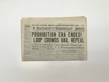 NEWSPAPER REPRINT - 1933 - Prohibition Era Ended Loop Crowds Hail Repeal picture