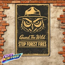 Smokey Bear Wildfire Prevention Metal Tin Sign 1pc Iron Wall Art 8x12 picture