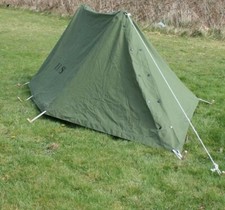 US Military Shelter Half. No Stakes. 2 Halves, Poles, & Rope. Read Description. picture