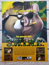 S.W.I.N.E. PC CD Rom Game 2001 Vintage Promo Ad Art Print Poster - Swine picture