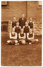 real photo 1913 School Basketball Team antique postcard RPPC picture