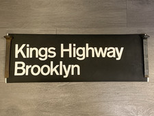 NYC SUBWAY 2 LINE ROLL SIGN KINGS HIGHWAY BROOKLYN BAY PARKWAY OCEAN AVENUE picture