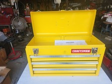 Vintage Rare Yellow Craftsman 3 Drawer Metal Tool Box Organizer 20
