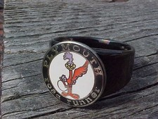 PLYMOUTH ROADRUNNER LOGO BLACK CHROME RING #11 NOS HI- QUALITY CLASS MoPaR picture