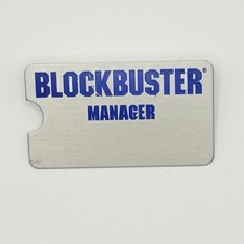 Blockbuster Video Employee Manager Name Tag Badge Silver VINTAGE RARE picture