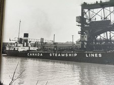 1930s-40s Canada Steamship Lines GRAINMOTOR Great Lakes Ship Framed Photo picture