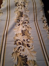 Vintage Floral Stripe Barkcloth 2 Curtain Panels 20x74