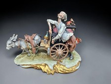 Vintage Giuseppe Cappe Capodimonte Porcelain  Music Box Figurine statue italy picture