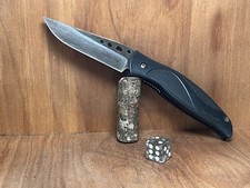 Rare KERSHAW Whirlwind 1560 “No Thumb Stud” Satin Plain Blade USA EXCELLENT picture